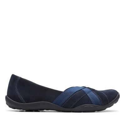 clarks navy flats