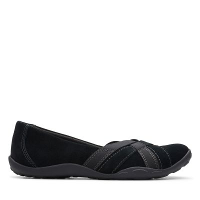 clarks womens navy flat shoes