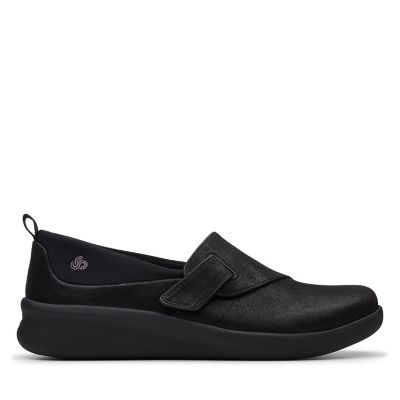 clarks black plimsolls