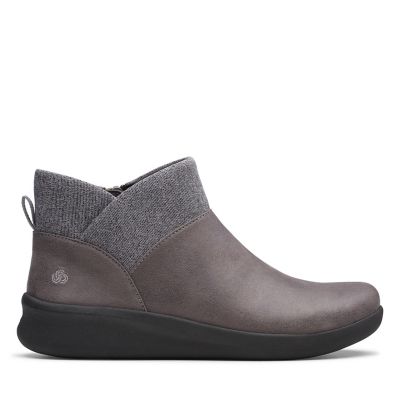 clarks grey ankle boots