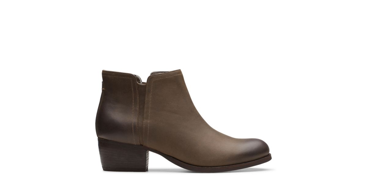 Maypearl Ramie Olive Leather- Womens Boots- Clarks® Shoes Official Site ...