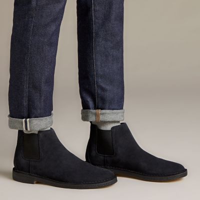 clarks desert black suede