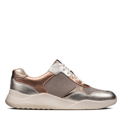 clarks rose gold sneakers