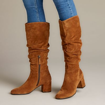 Sheer Slouch Cognac Suede - Womens 