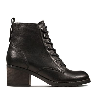 Thornby Lace Black Leather- Womens Boots- Clarks® Shoes Official Site ...
