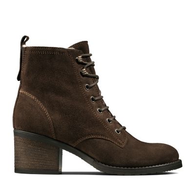 clarks brown lace up boots