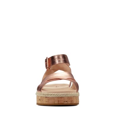 clarks rose gold sandals