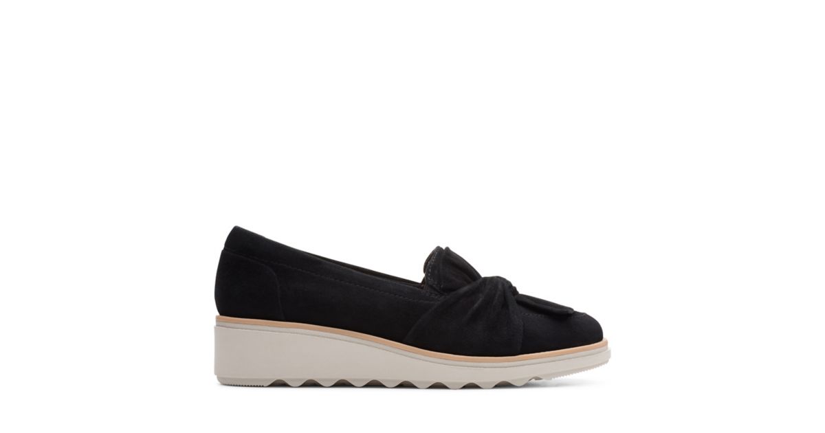 clarks sharon dasher black suede