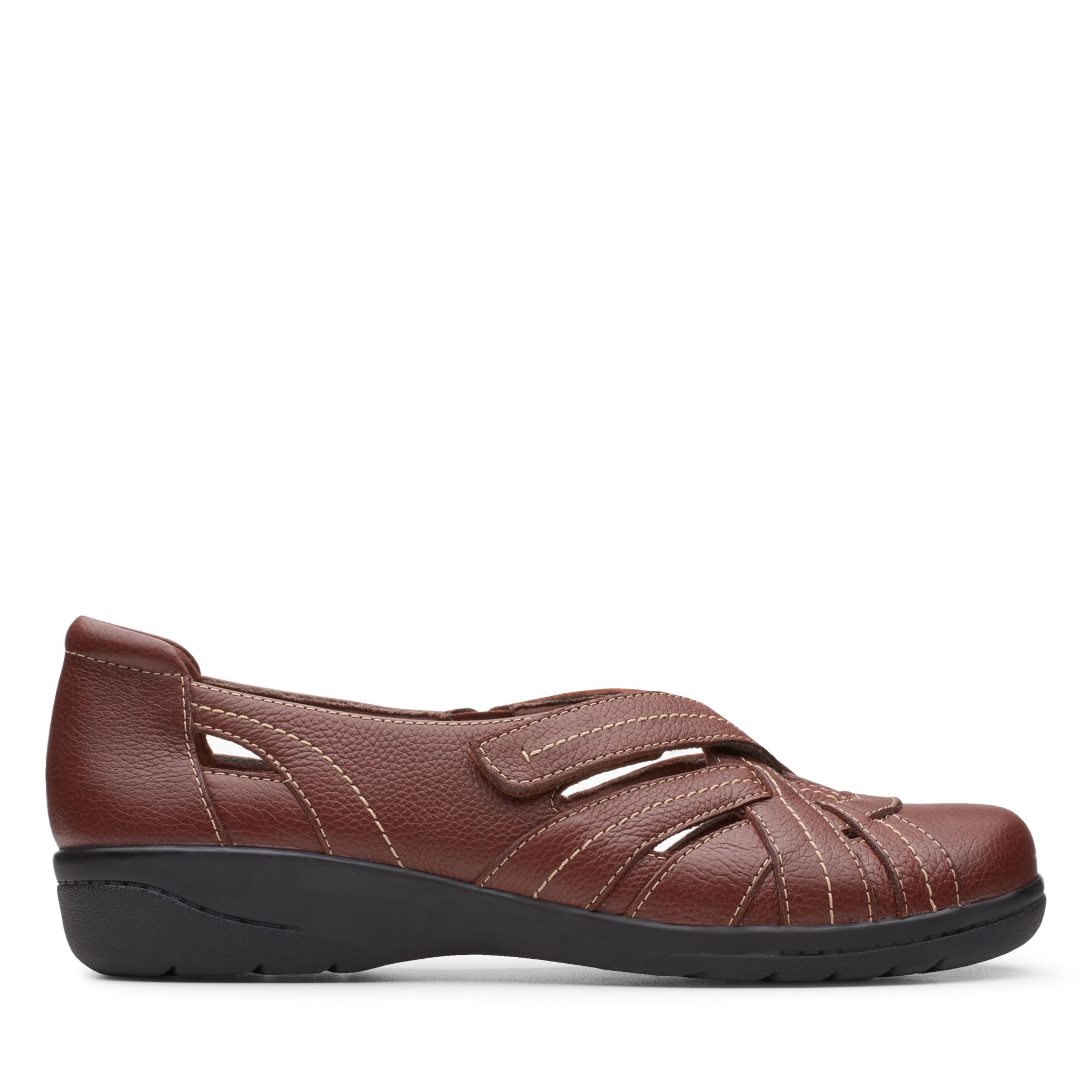 Clarks Womens Cheyn Tulip Brown Leather SlipOn Shoes eBay