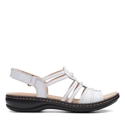 clarks white leather sandals