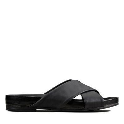 black leather sandals