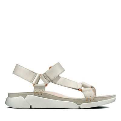 white clark sandals