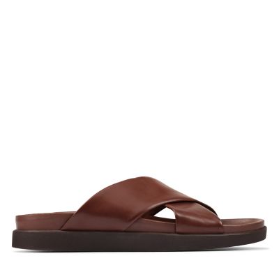 clarks leather flip flops mens