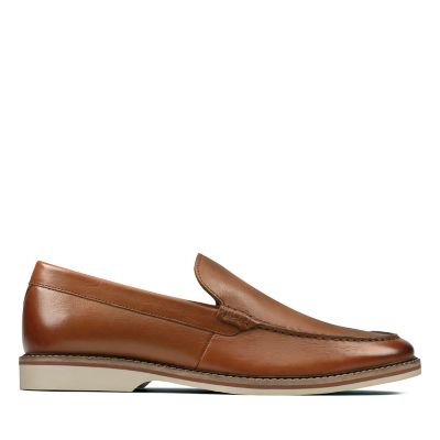 clarks croco embossed slip on loafers