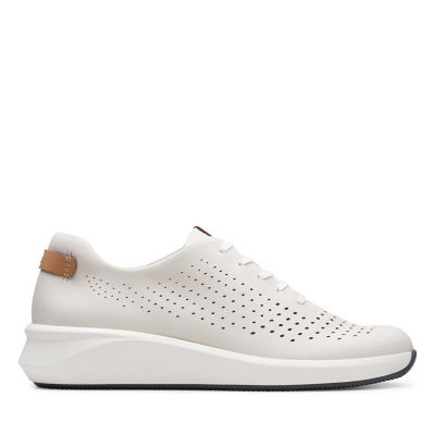 clarks white leather sneakers