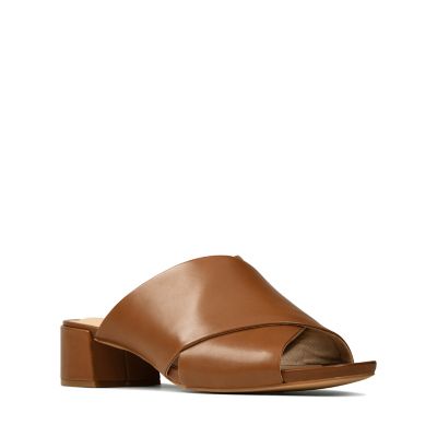 clarks leather mules