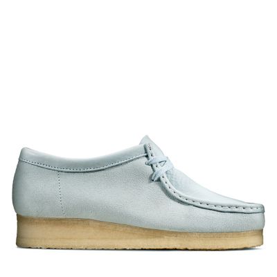 baby blue clarks wallabees