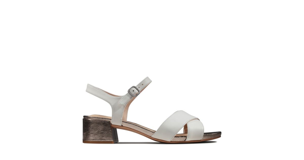 clarks white combi sheer strap sandals