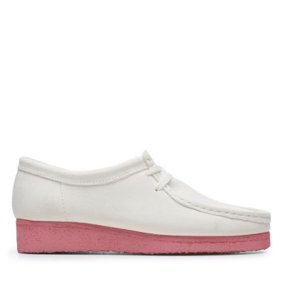 all white clarks wallabees