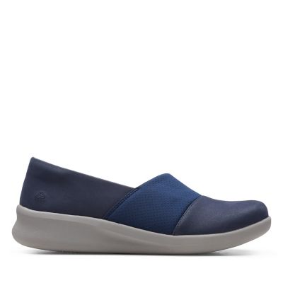 clarks navy blue womens shoes