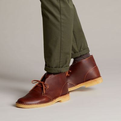 clarks desert boots brown leather