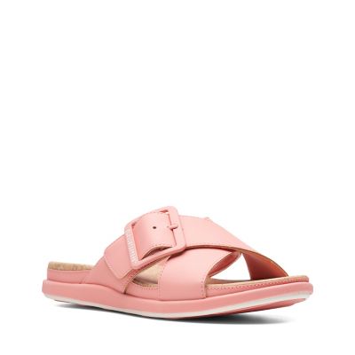 clarks step june shell sandals