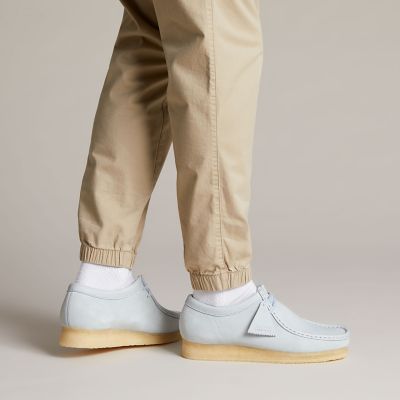 blue clarks wallabees