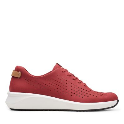 women's clarks red shoes