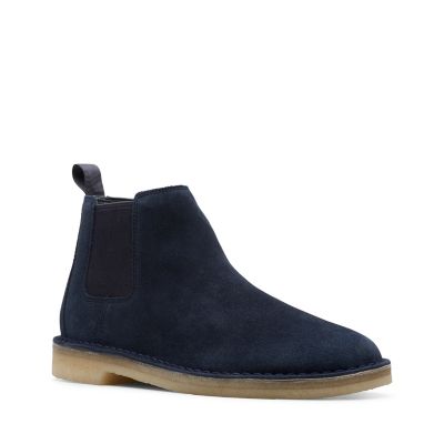 clarks desert london navy suede