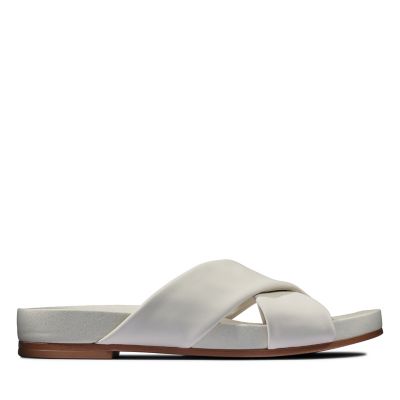 clarks white leather sandals
