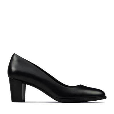clarks black court shoes