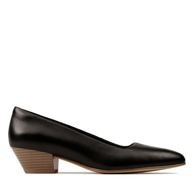 clarks black court shoes