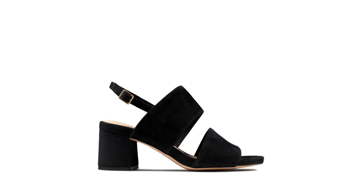 Sheer55 Sling Black Suede - Womens Sandals - Clarks® Shoes Official ...