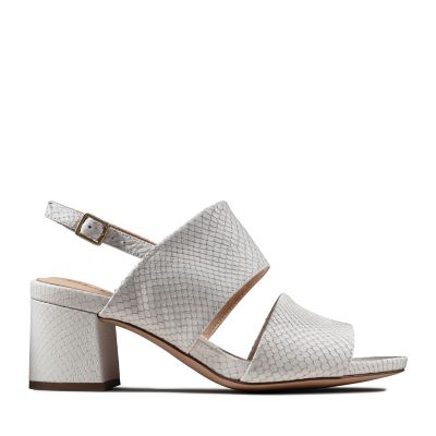 clarks white and silver sandals