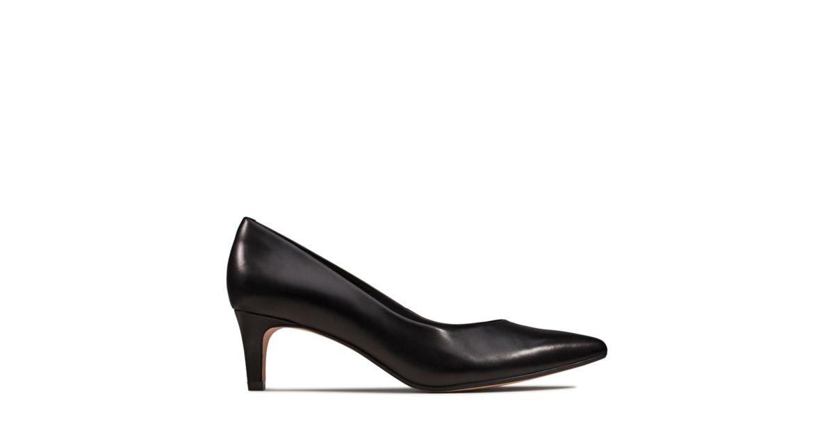 clarks black leather court shoes