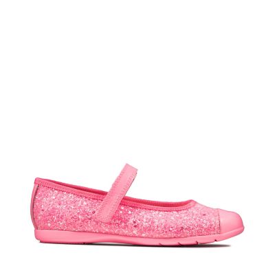 clarks pink glitter shoes
