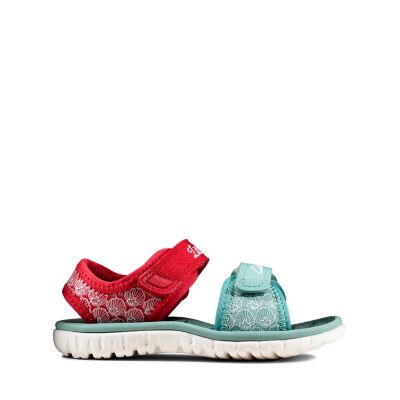 red clarks sandals