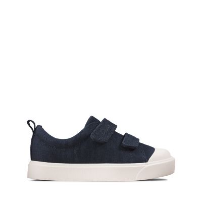 Kids City Bright Toddler Navy Canvas Trainers | Clarks