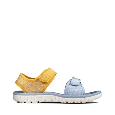 yellow clarks sandals