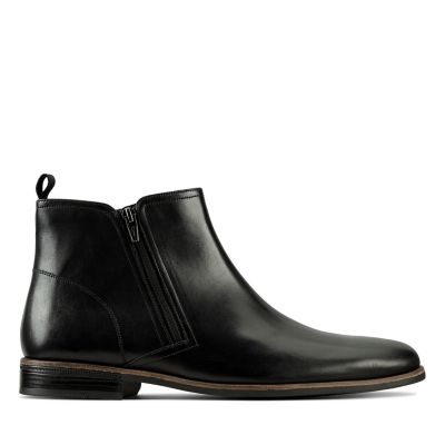 clarks black leather boots
