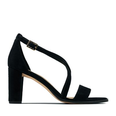 clarks black suede sandals