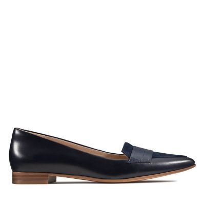 clarks navy henderson bird loafers