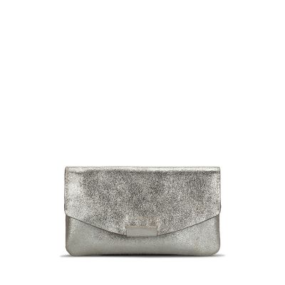 clarks silver leather bag