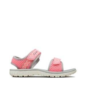 Girls Clarks Surfing Moon Aqua Or Berry Casual Sandals 