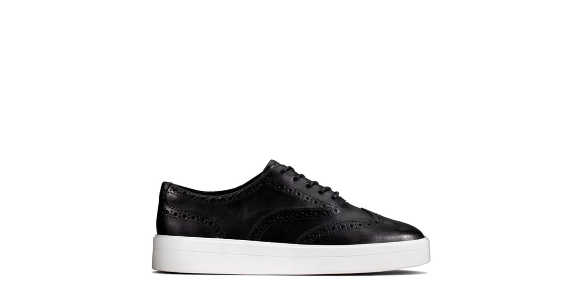 Hero Brogue. Black Leather- Womens Active-Clarks® Shoes Official Site ...