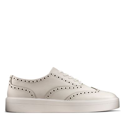 clarks ladies white trainers