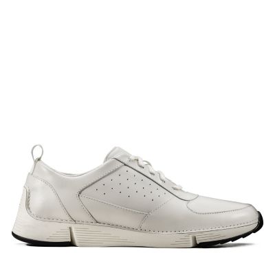 clarks mens white trainers