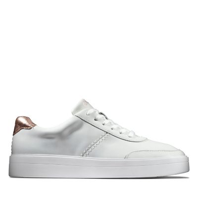 clarks womens white trainers