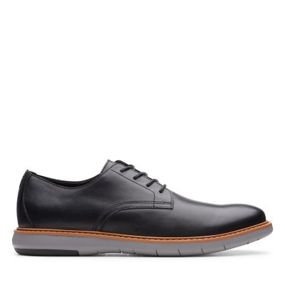 clarks mens black lace up shoes