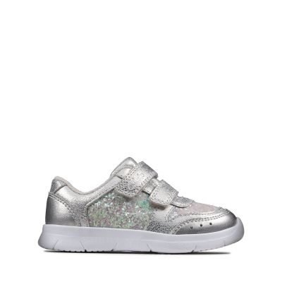 Ath Sonar Toddler Silver Leather | Clarks